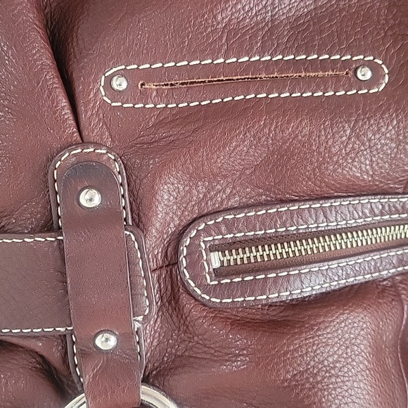 SOLD -B. Makowsky Genuine Leather Handbag Brown EUC w/ Dust Bag - Picture 3 of 13